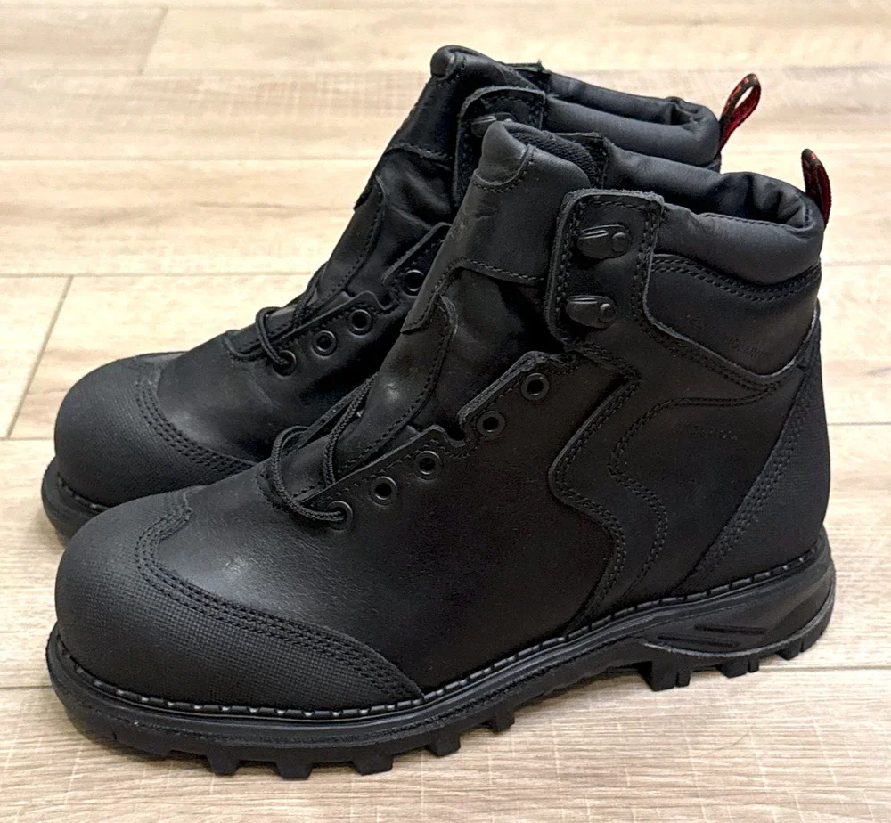RED WING BLACK 2411 BURNSIDE 6-INCH WATERPROOF SAFETY STEEL TOE WORK BOOTS 8 H